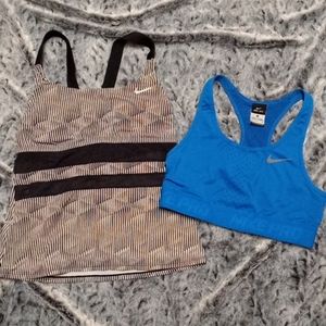 Lot of 2 Nike sports bra and Workout Tank size medium